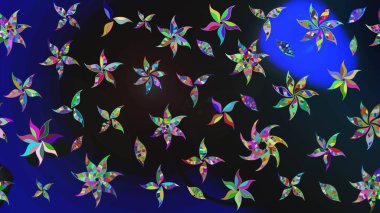 Küçük çiçekteki sevimli çiçek deseni. Raster deseni. Gri renkte yaz çiçekleri. Raster illüstrasyonu.