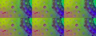 Yeşil renkli çiçekler. Renkli Bahar temalı eskiz kalıbı. Düz Çiçek Elementleri Tasarım Raster illüstrasyonu. Çiçekli çiçek deseni, suluboya..