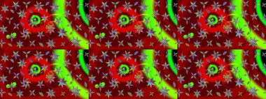 Küçük çiçekli basit bir çiçek çizimi. Raster illüstrasyonu. Moda baskısı, albüm, ambalaj kağıdı ve duvar kağıdı için zarif dekoratif süslemeler. Kırmızı renkte şirin çiçekler..