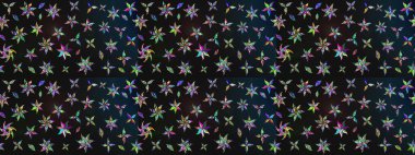 Raster illüstrasyonu. Gri renklere karalamalar çizilmiş çiçek deseni.