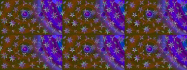 Renkli Bahar Teması eskiz kalıbı. Raster. Düz Çiçek Elementleri Tasarımı.