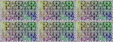 Gri renkli çiçekler. Renkli Bahar Temalı Kusursuz Arkaplan. Düz Çiçek Elementleri Tasarım Raster illüstrasyonu. Çiçeksiz desenli arka plan.