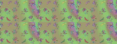 Renkli arka planda izole edilmiş kar tanelerinin düz tasarımı. Kar taneleri deseni. Kar tanesi süsleme deseni. Raster illüstrasyonu. Kar taneleri arkaplanı.