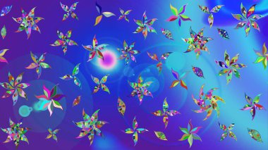 Mavi renkli çiçekler. Yumuşak, yaz çiçekli arka plan. Raster çiçek desenli ve çiçekli..