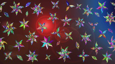 Raster deseni. Küçük çiçekte güzel bir çiçek deseni var. Çiçekli çiçek deseni, suluboya..