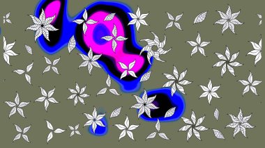 Raster illüstrasyonu. Küçük çaplı çiçeklerdeki basit şirin desenler. Tekstil veya kitap kapakları, imalat, duvar kağıtları, baskı, hediye paketi ve yapıştırma kitabı için çiçek eskiz geçmişi.