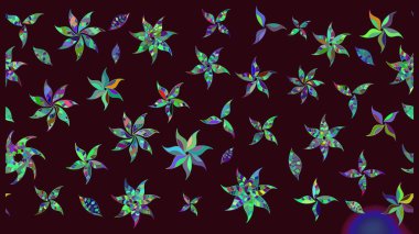 Düz Çiçek Elementleri Tasarımı. Renkli Bahar Teması eskiz kalıbı. Raster..