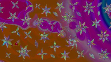 Tekstil için suluboya eskiz deseni. El çizimi çiçek çizimi deseni (fayans). Şirin çiçekli, desenli, mor renkli çizim deseni.