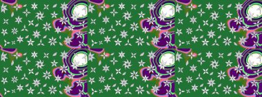 Soyut etnik raster çizim kalıbı. Kabile sanatı boho baskısı, klasik çiçek arkaplanı. Arkaplan dokusu, duvar kağıdı, yeşil renkli çiçek teması.