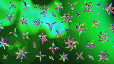 Sabıka fotoğraflarında, bebek kıyafetlerinde, duvar kâğıtlarında, paket kutularında falan kullanılabilir. Zarif, parlak ve eskiz yeşil çiçek deseni tasarımı.