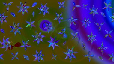 Nazik romantik baskı. Tatil havası. Bahar mevsimi. Yeşil renkli çiçekler. Raster güzel bir çiçek deseni çiziyor..