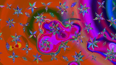 Turuncu renkli çiçekler. Çiçekli eskiz deseni. Suluboya çizimi. El çizimi.