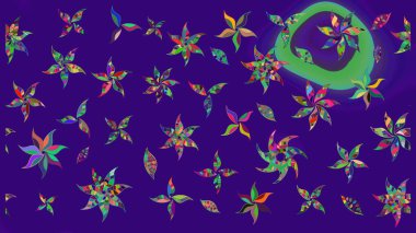 Raster deseni. Küçük çiçekteki sevimli çiçek deseni. Yumuşak, mavi renkte yaz çiçekleri. Raster illüstrasyonu.