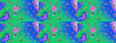 Küçük çaplı çiçeklerdeki basit şirin desenler. Tekstil veya kitap kapakları, imalat, duvar kağıtları, baskı, hediye paketi ve yapıştırma kitabı için çiçek eskizi geçmişi. Raster illüstrasyonu.