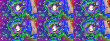 Mavi renkte manzaralı çiçek deseni. Sevgililer günü ve tebrik kartı konsepti için şık bir davetiye. Üst manzara, yumuşak stil. Çiçek kompozisyonu, el boyası, hassas şablon..