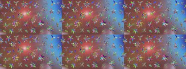 Raster illüstrasyonu. Küçük çiçekli yay deseni çiz. Suluboya tarzında kahverengi renkler üzerine.