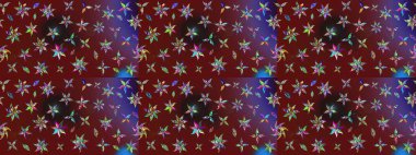 Raster illüstrasyonu. Şirin çiçek elementleri. Robot resim. Kırmızı renkte çiçekler.