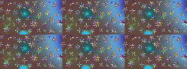 Kahverengi renkli çiçekler. Raster illüstrasyonu. Çizim çiçek deseni duvar kağıdı için kullanılabilir.