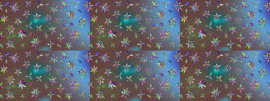 Moda baskıları için zarif bir şablon. Çiçekli bahar çiçekleri. Küçük renkli çiçekler. Motley illüstrasyonu. Küçük çiçekte şirin desenler.