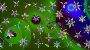 Raster deseni. Suluboya etkisi. Organik elementler. Botanik çizim deseni.