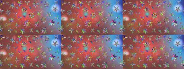 Raster Hip kumaş deseni. Eskiz Vintage Çiçek Deseni.