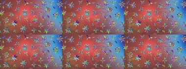 Kahverengi çiçekli eskiz deseni, suluboya çiçek deseni, sevimli çiçek, duvar kağıdı, kart veya kumaş için fayanslı. Raster - stok.