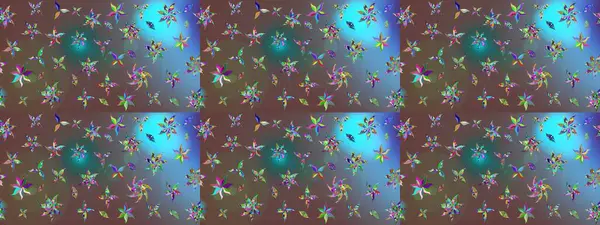 Raster illüstrasyonu. Çiçek ve yapraklı karalama şeklinde Raster çiçek deseni. Yumuşak, bahar çiçekleri kahverengi renklerde.