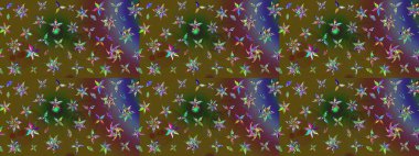 Küçük çiçekli basit bir çiçek çizimi. Yeşil renkte şirin çiçekler. Moda baskısı, albüm, ambalaj kağıdı ve duvar kağıdı için zarif dekoratif süslemeler. Raster illüstrasyonu.