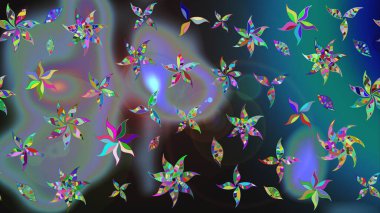 Üst manzara, yumuşak stil. Mavi renkte manzaralı çiçek deseni. Çiçek kompozisyonu, el boyası, hassas şablon. Sevgililer günü ve tebrik kartı konsepti için şık bir davet.