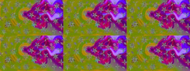 Tomurcukları papatya çiçekleri olan sevimli bir çiçek deseni. Miles Fleur, süslü püslü bir süs. Kumaş, tekstil, duvar kağıdı baskısı için. Eski usul. Raster illüstrasyonu. Taslak arkaplan.