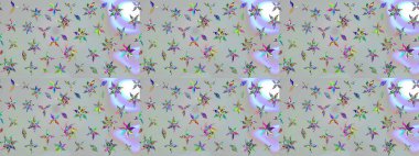 Raster - stok. Eskiz arkaplan modeli. Yapraklı çiçekler ve kır çiçekli papatya çayı..