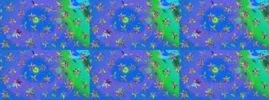 Çiçekler suluboya eskiz deseni. Raster Stili kumaş deseni.