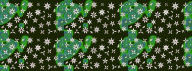 Gri renkli çiçekler. Tropik çiçek desenleri. Raster illüstrasyonu.