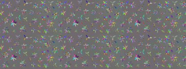 Varicologray Raster çizimi. Küçük çiçekteki sevimli çiçek deseni. Birçok gri soyut çiçekli tropikal çizim deseni.