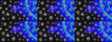 Çiçek desenli çizim. Raster illüstrasyonu. Renkli Bahar Teması eskiz kalıbı. Asya tekstil tarzında. Güzel kumaş deseni. Düz Çiçek Elementleri Tasarımı.