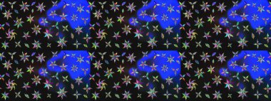 Küçük çiçekteki sevimli çiçek deseni. Raster illüstrasyonu. Güzel kumaş deseni. Güzel karalamalı çiçek deseni çiz..