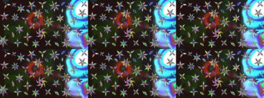 Gri renklerde. Raster illüstrasyonu. Raster illüstrasyonundaki çiçek desenli çizim. Güzel kumaş deseni.