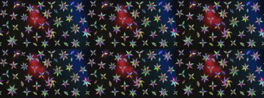 El çizimi Raster çizimi. Çizim çiçek deseni duvar kağıdı, web sitesi arka planı, ambalaj kağıdı, davetiye, broşür, afiş veya web sitesi için kullanılabilir. Karalama elementleri.