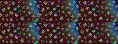 Eskiz arkaplan modeli. Kahverengi yapraklı yabani çiçekler. Suluboya, elle çizilmiş. Raster illüstrasyonu.