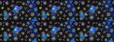 Raster illüstrasyonundaki çiçek desenli çizim. Gri renklerde. Güzel kumaş deseni. Raster illüstrasyonu.