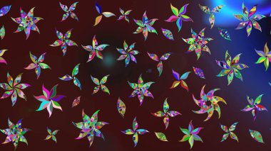 Kahverengi renkli çiçekler. Çiçekli eskiz çizimi. Renkli Yaz Temalı eskiz kalıbı. Düz Çiçek Elementleri Tasarımı.