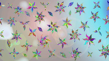 Küçük çiçekli yay deseni çiz. Suluboya stilinde nötr renklerde. Raster illüstrasyonu.