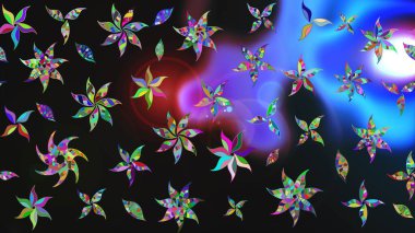 Renkli Bahar Teması eskiz kalıbı. Çiçekli çizim şekli. Düz Çiçek Elementleri Tasarımı. Gri renkli çiçekler.