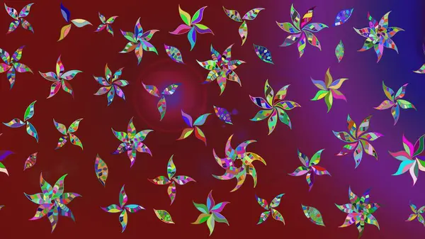 Çiçek arkaplan. Kırmızı renkte şirin bir tekstil. Renkli çizim kalıbı. Raster illüstrasyonu. Çiçek duvar kağıdı.