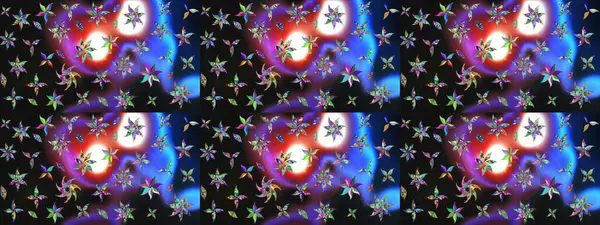 Çiçek duvar kağıdı. Gri renklerde. Hint süsü. Raster illüstrasyonu. Renkli süs kenarı. Çizim deseni.