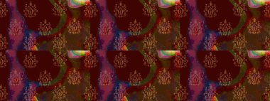 Renkli Yaz Temalı eskiz kalıbı. Kahverengi renkli çiçekler. Düz Çiçek Elementleri Tasarımı. Raster illüstrasyonunda çiçek deseni çizimi.