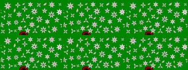 Düz Çiçek Elementleri Tasarımı. Renkli Bahar Teması eskiz kalıbı. Raster..