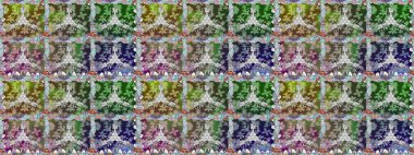 Güzel kumaş deseni. Düz Çiçek Elementleri Tasarımı. Renkli Bahar Temalı Kusursuz Arkaplan. Kusursuz çiçek deseni. Asya tekstil tarzında. Raster illüstrasyonu.