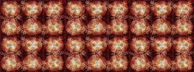 Kış kar taneleri, raster arka plan. Yüzey için tekrarlanan doku, ambalaj kağıdı, kahverengi, kırmızı ve bej rengi kar tanesi.