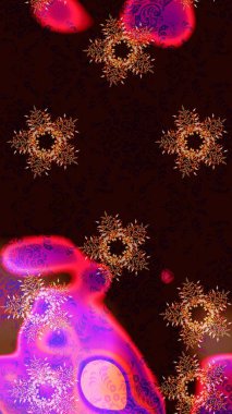 Snowflakes desen. Kar tanesi renkli desen. Raster kar taneleri arka plan. Raster resim. Renk arka plan üzerinde izole soyut kar taneleri ile düz tasarım.